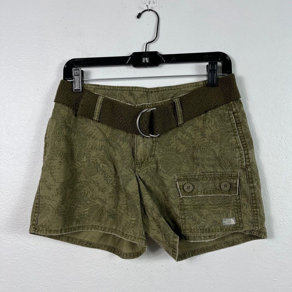 The North Face A5 Series Cargo khaki green shorts with belt size 2